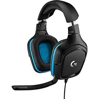 Auriculares gaming - Logitech G G432, De diadema, Cable, DTS Headphone:X 2.0, Transductores 50 mm, PC/Xbox One/PS4/Nintendo Switch, Negro y Azul