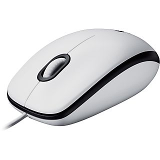 Ratón - Logitech M100 USB Óptico, Con cable, 1000 ppp, 1.8 m, USB, Ambidiestro, Blanco