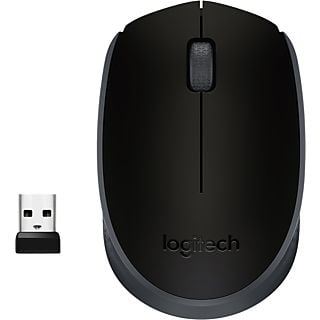 Ratón inalámbrico - Logitech M171, 1000 ppp, Ambidiestro, USB, Windows-Mac, 12 meses de pila, Negro