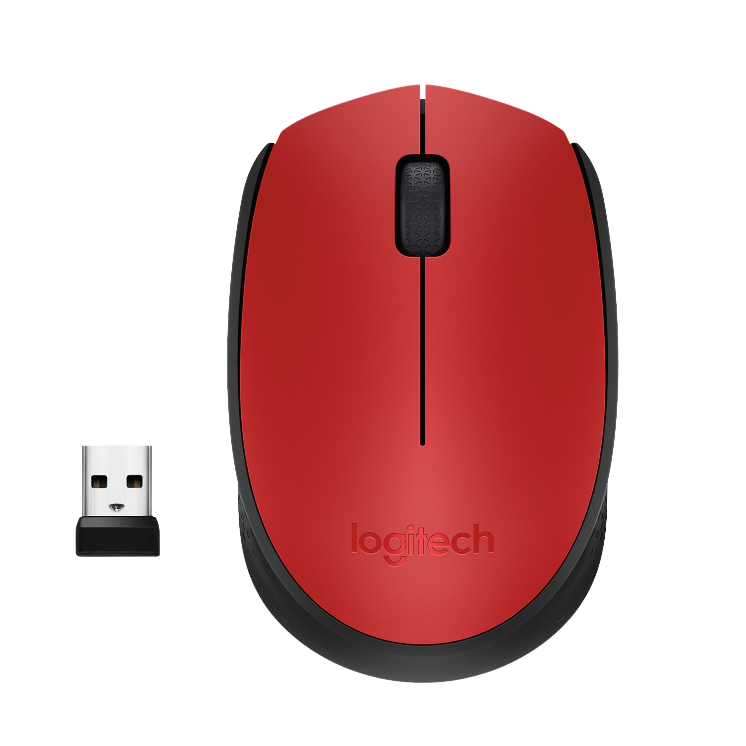 Ratón inalámbrico - Logitech M171, 1000 ppp, Ambidiestro, USB, Rojo