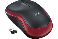 Ratón inalámbrico - Logitech M185, Nano receptor, 1000 ppp, Función scroll, 2,4GHz, Negro y Rojo