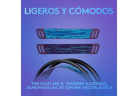 Auriculares Inalambricos Gaming Logitech G535 Lightspeed con Microfono Para  PC y PlayStation - Negro