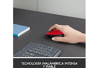 Ratón inalámbrico - Logitech M171, 1000 ppp, Ambidiestro, USB, Rojo