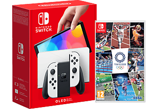 Nintendo Switch Weiß (OLED Modell) + Olympische Spiele Tokyo 2020 - Das offizielle Videospiel
