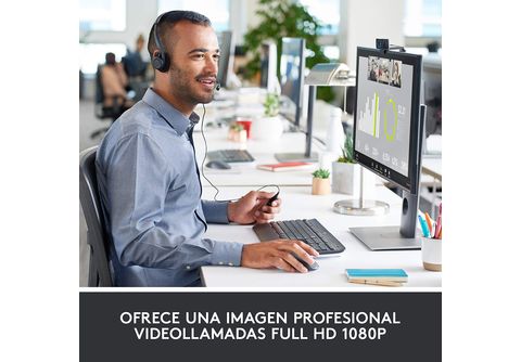 Webcam  Logitech C920, Full HD 1080p, Autofocus, Sonido Estéreo,  Corrección de Iluminación HD, Negro