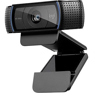 Webcam - Logitech C920, Full HD 1080p, Autofocus, Sonido Estéreo, Corrección de Iluminación HD, Negro