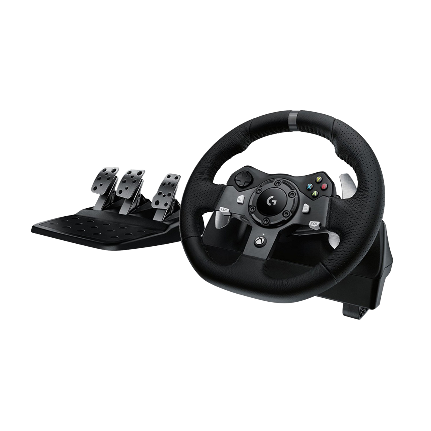 Volante - Logitech G920 Driving Force Racing Wheel, Pedales ajustables, Para Xbox One/PC, Force Feedback, Negro