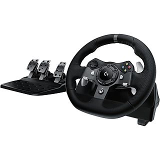 Volante - Logitech G G920 Driving Force Racing Wheel, Pedales ajustables, Para Xbox One/PC, Force Feedback, Giros de 900º, Negro