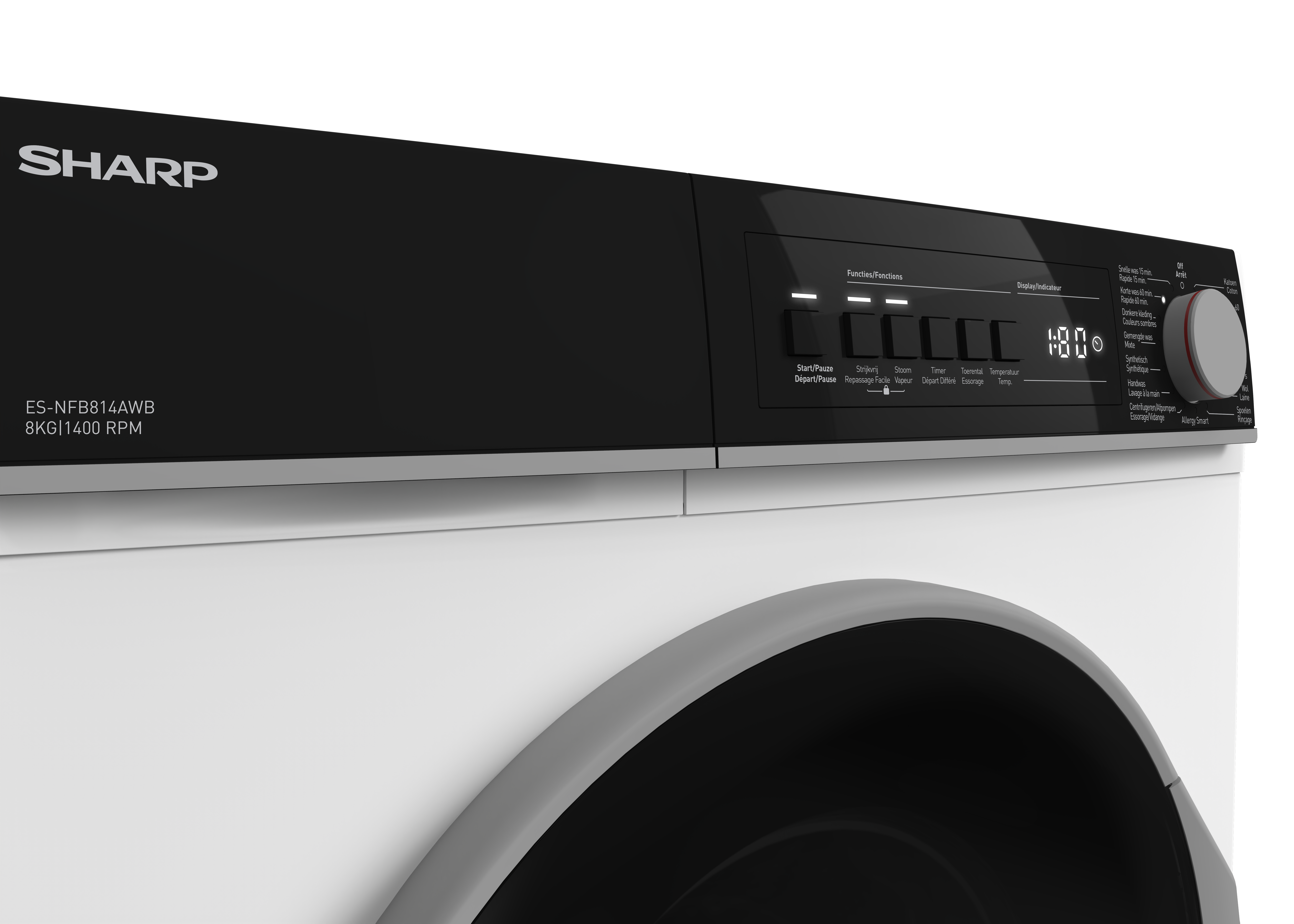 SHARP Wasmachine voorlader B (ESNB814AWBBE)