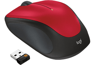 Ratón inalámbrico - Logitech Wireless Mouse M235, Con nano receptor USB, Rojo