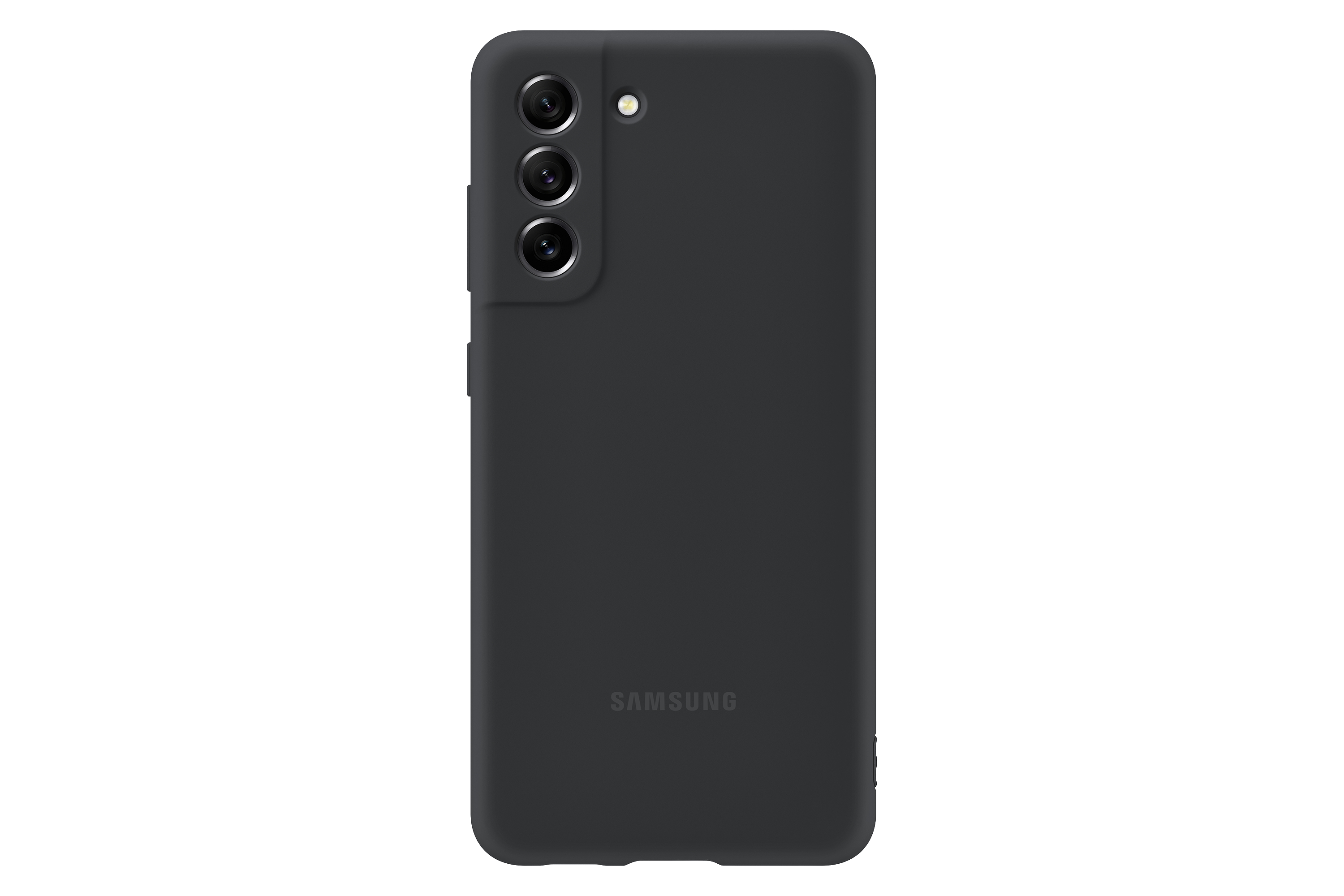 Schwarze Handyhülle mit Kamera und Samsung-Logo.