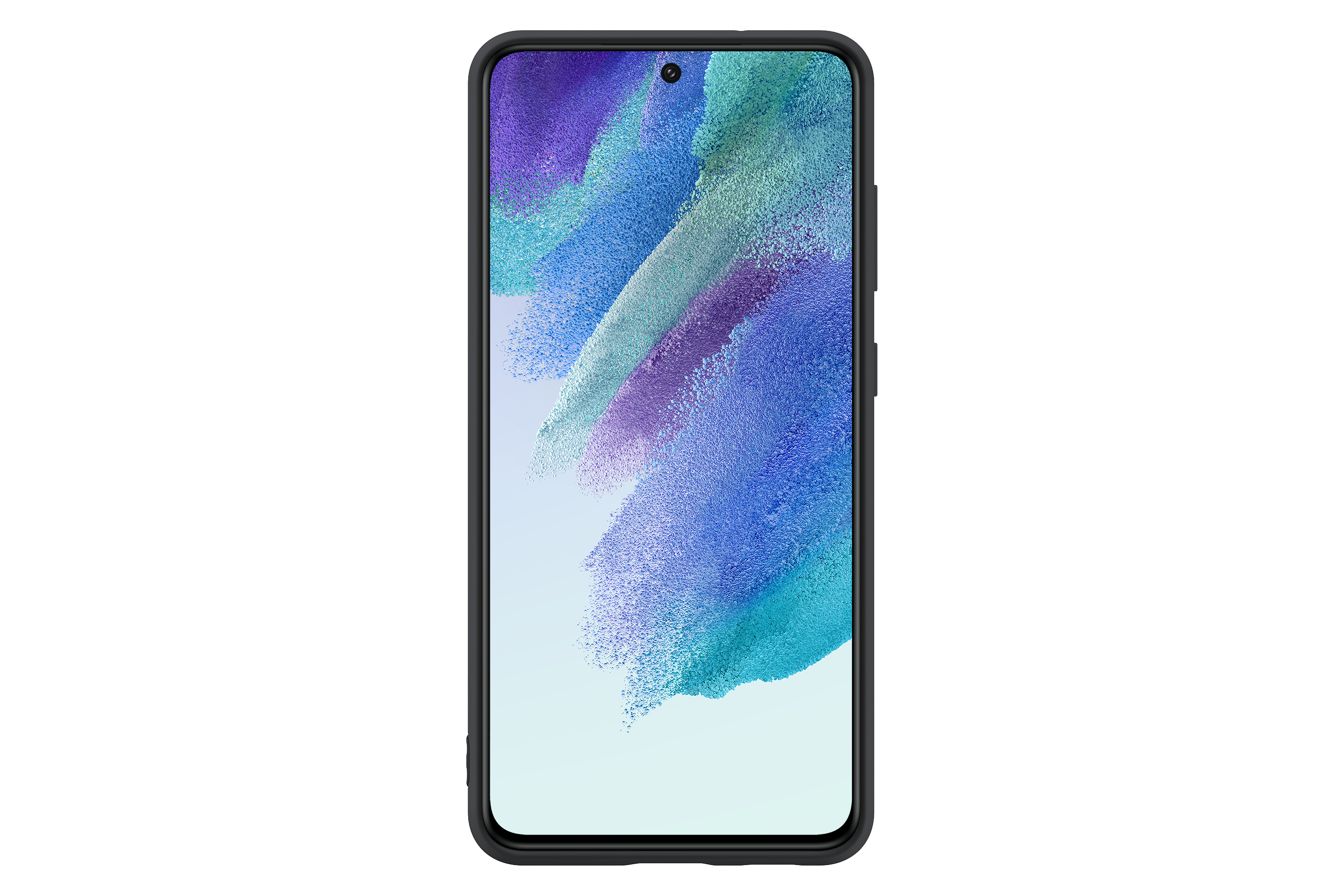 Schwarzes Samsung Galaxy Telefon, Bildschirm nach vorne.