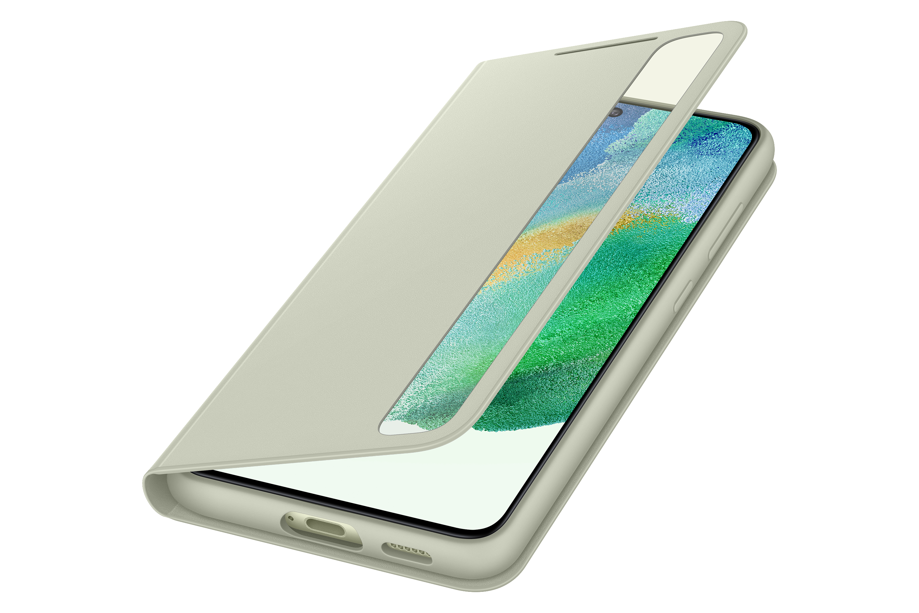 SAMSUNG EF-ZG990 Clear View, Bookcover, Samsung, Galaxy S21 FE 5G, Olive Green