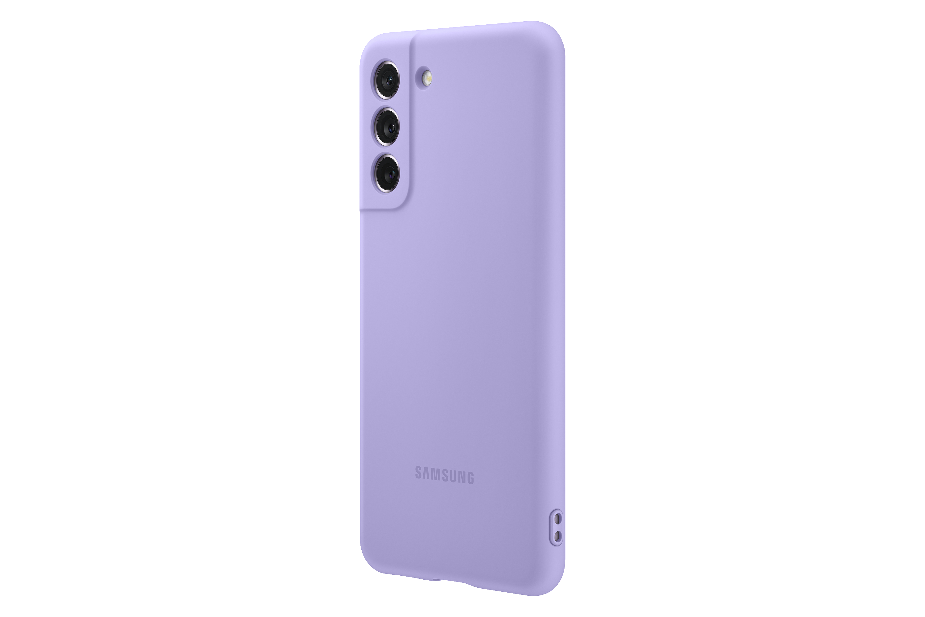 Lila Handyhülle mit einem Samsung-Logo.