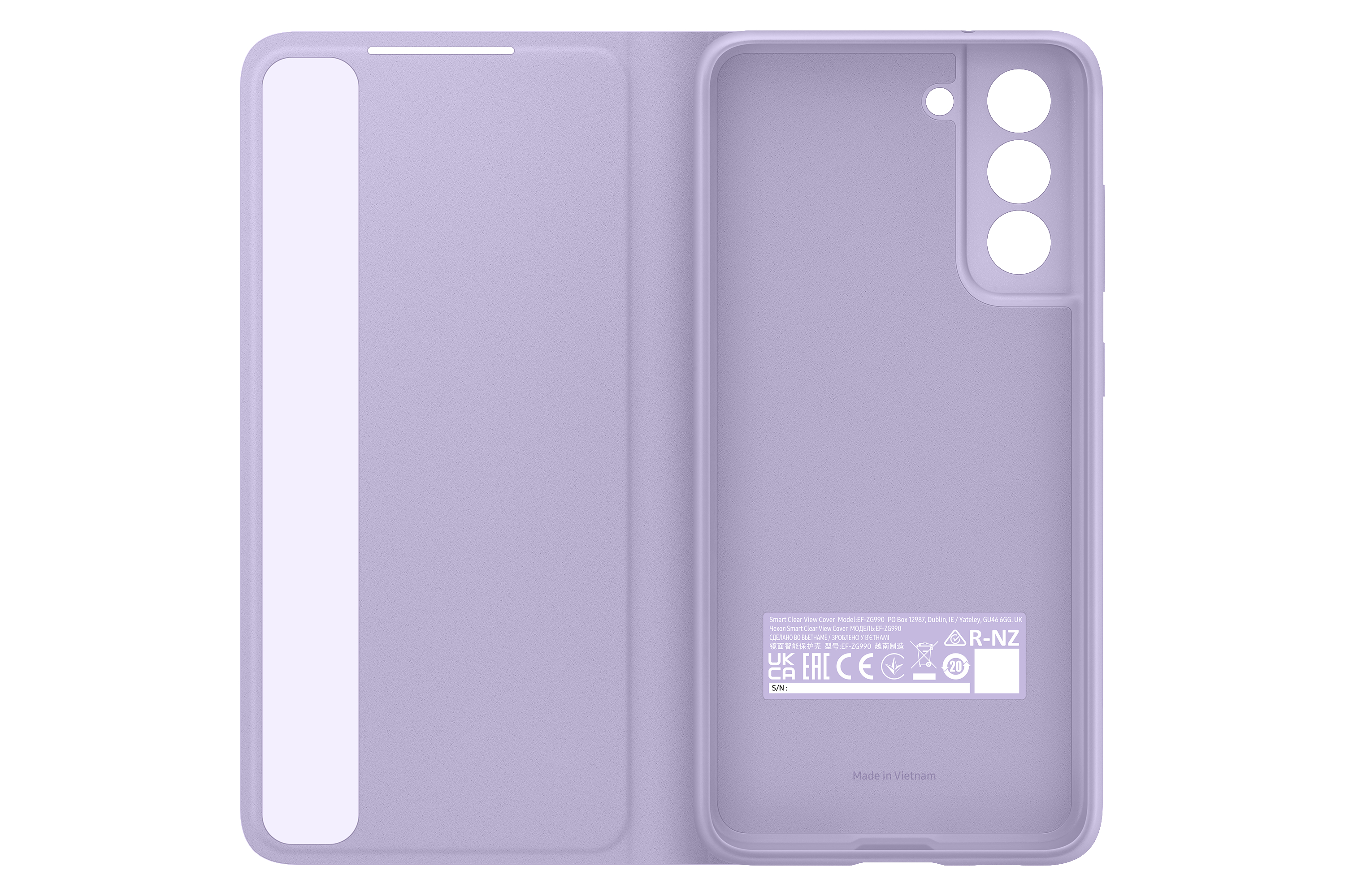 Lavender S21 SAMSUNG View, Clear 5G, Bookcover, Samsung, EF-ZG990 FE Galaxy