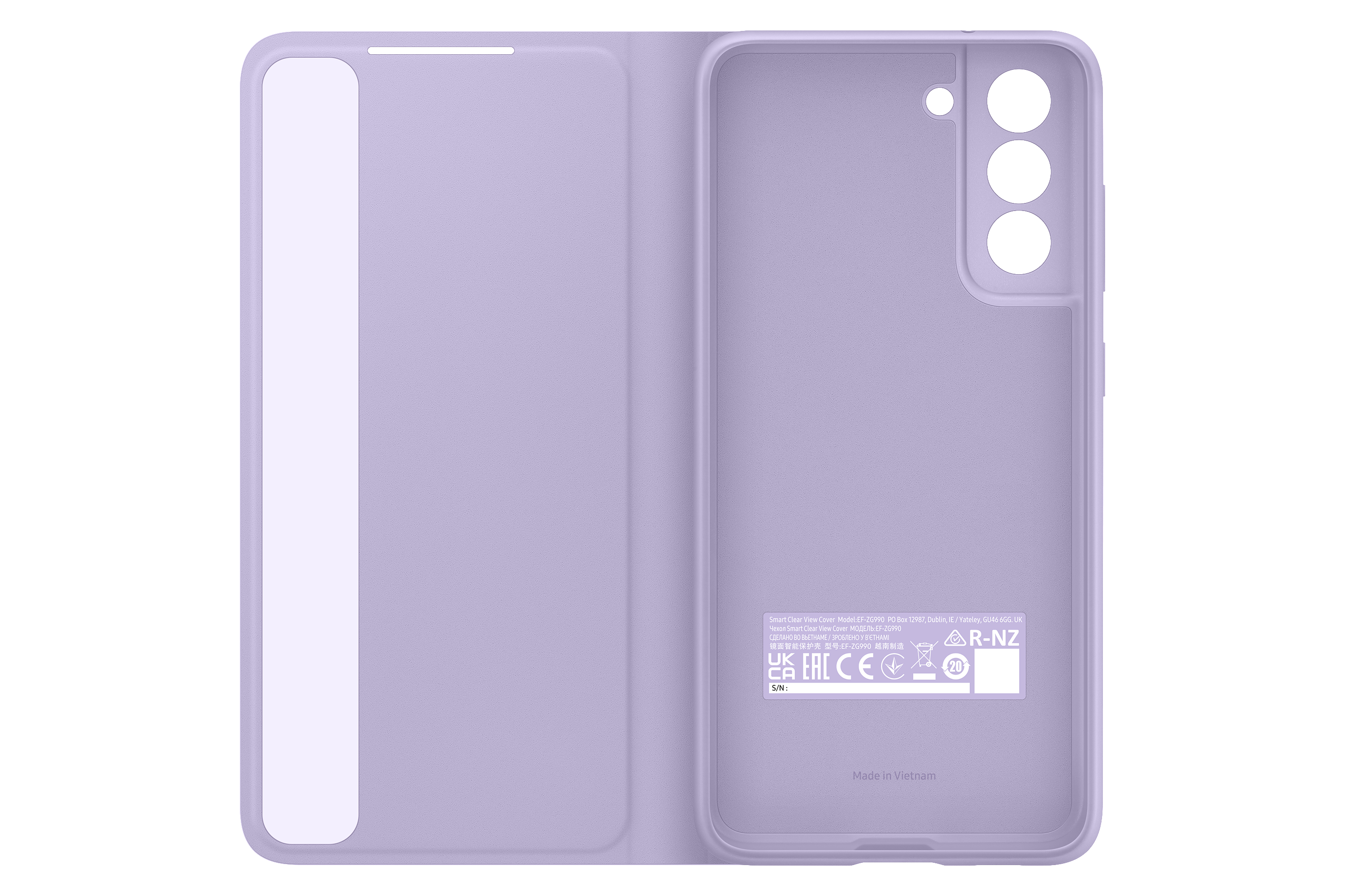 SAMSUNG EF-ZG990 Clear View, Bookcover, Samsung, Galaxy S21 FE 5G, Lavender
