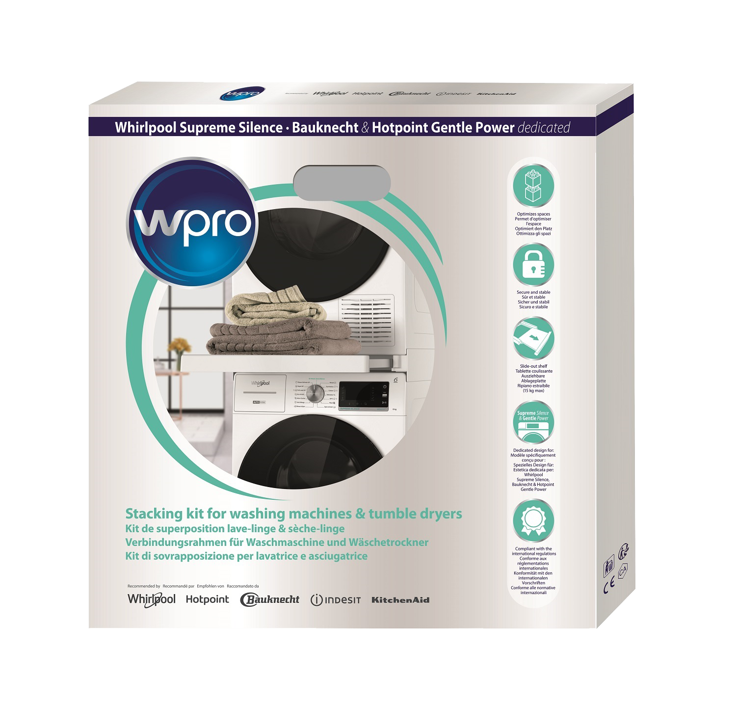 WPRO 500 SKD Cadre de raccordement pour lave-linge et sèche-linge