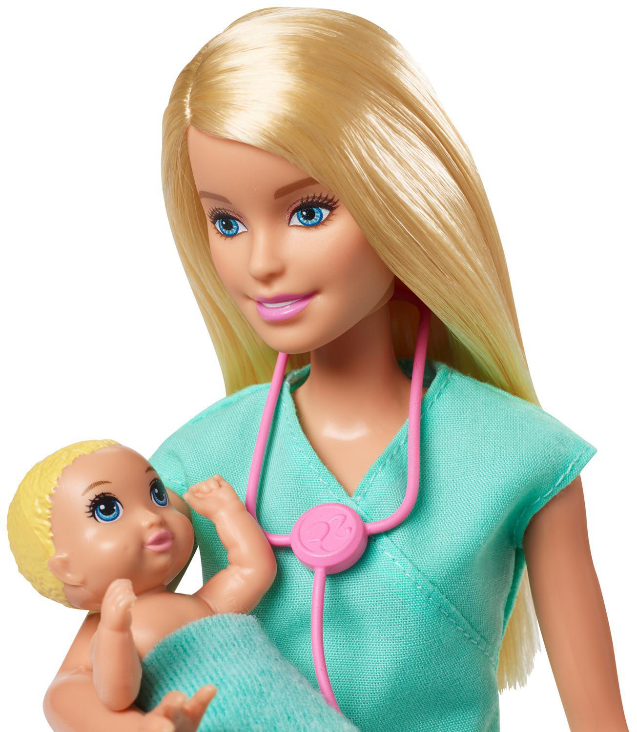 BARBIE (blond) Spielset Puppe Kinderärztin Mehrfarbig