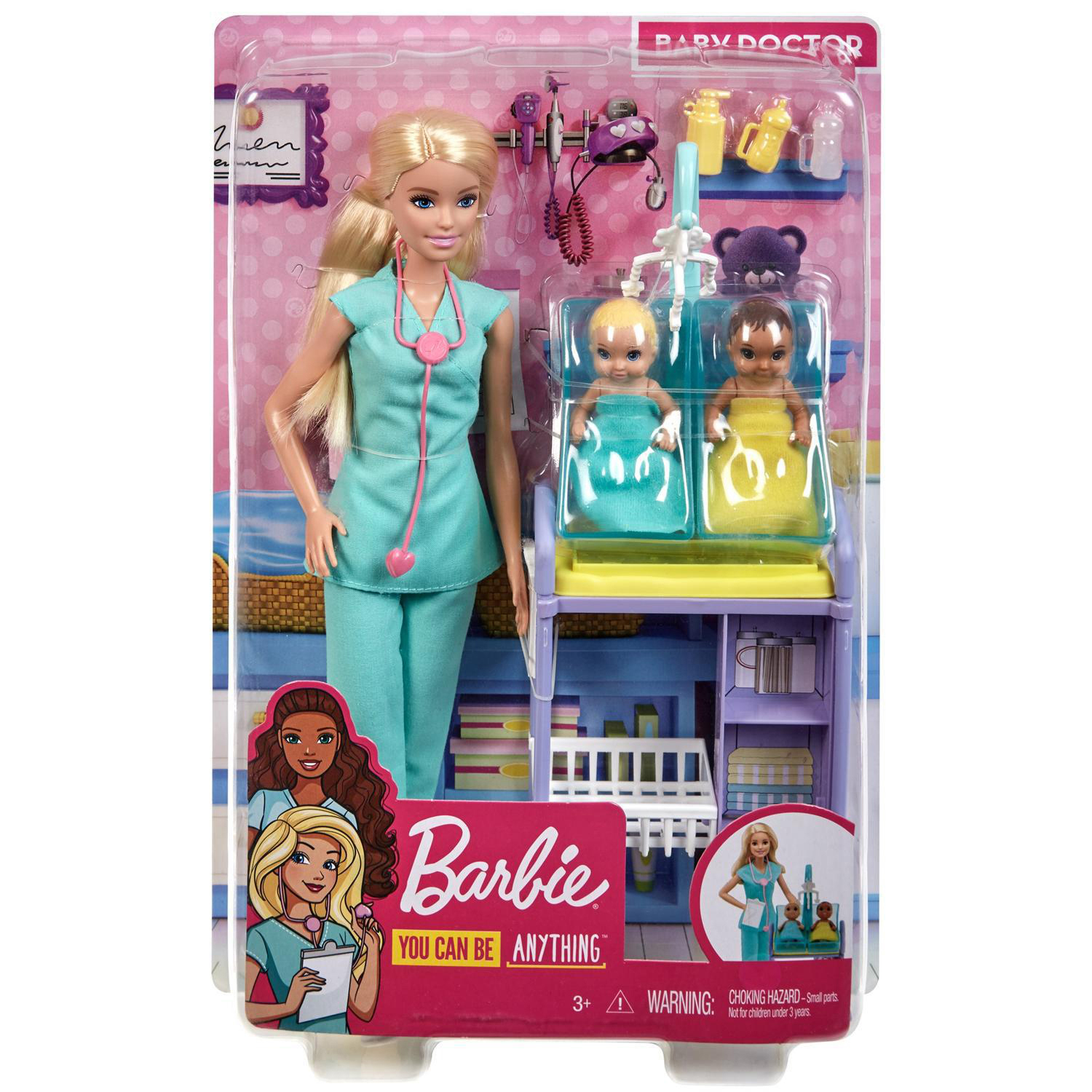 Puppe Kinderärztin Spielset (blond) BARBIE Mehrfarbig