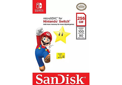 SANDISK Carte mémoire microSD Nintendo Switch Extreme 256 GB (SDSQXAO-256G-GNCZN)