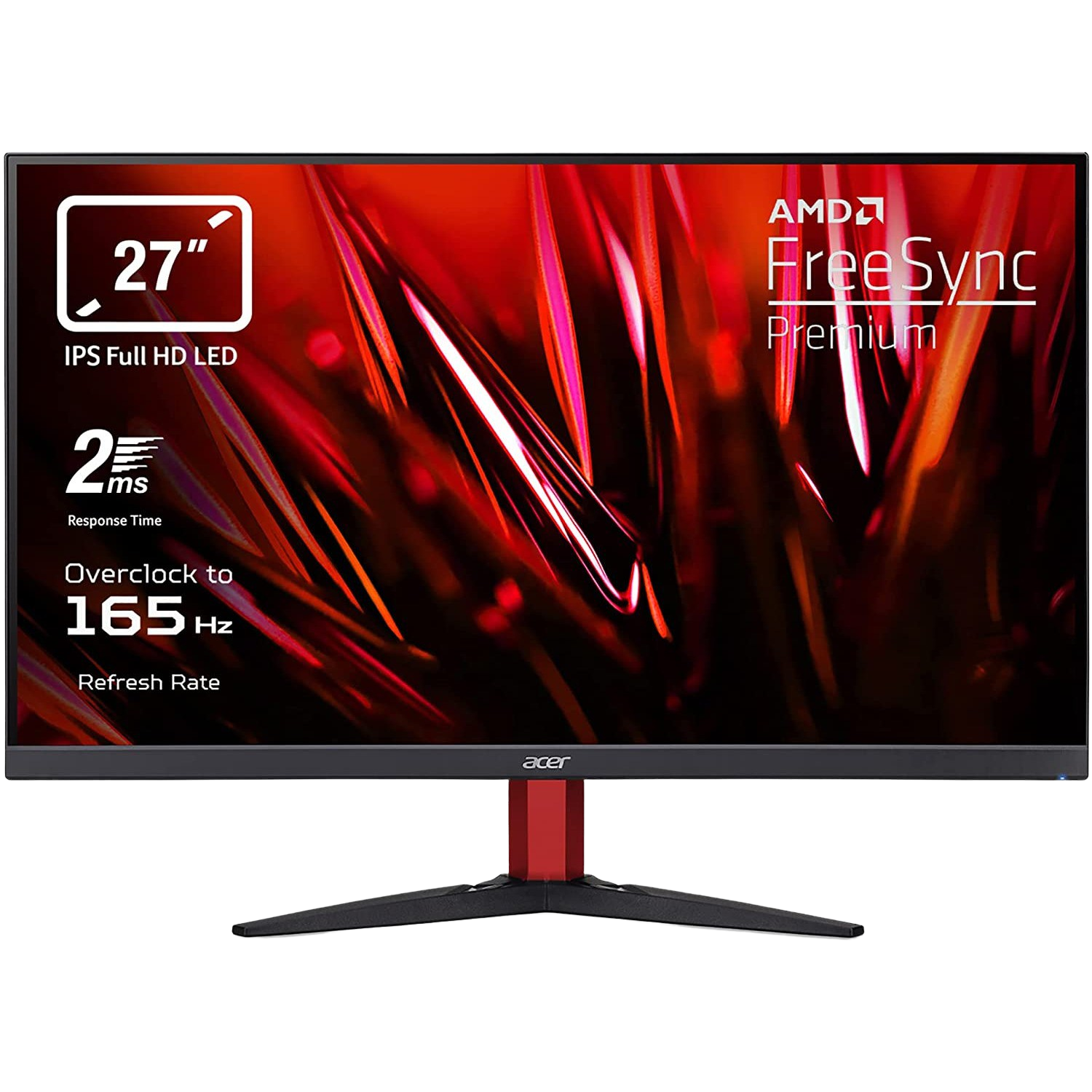 Acer Nitro Kg272sbmiipx monitor para videojuegos premium pantalla ips fhd 165 hz overclocking 2 ms hdmi 2.0 dp 1.2 250 cdm2 zeroframe audio out altavoz integrado gaming kg272 27 cdm² 100 hdr10 kg272s 165hz