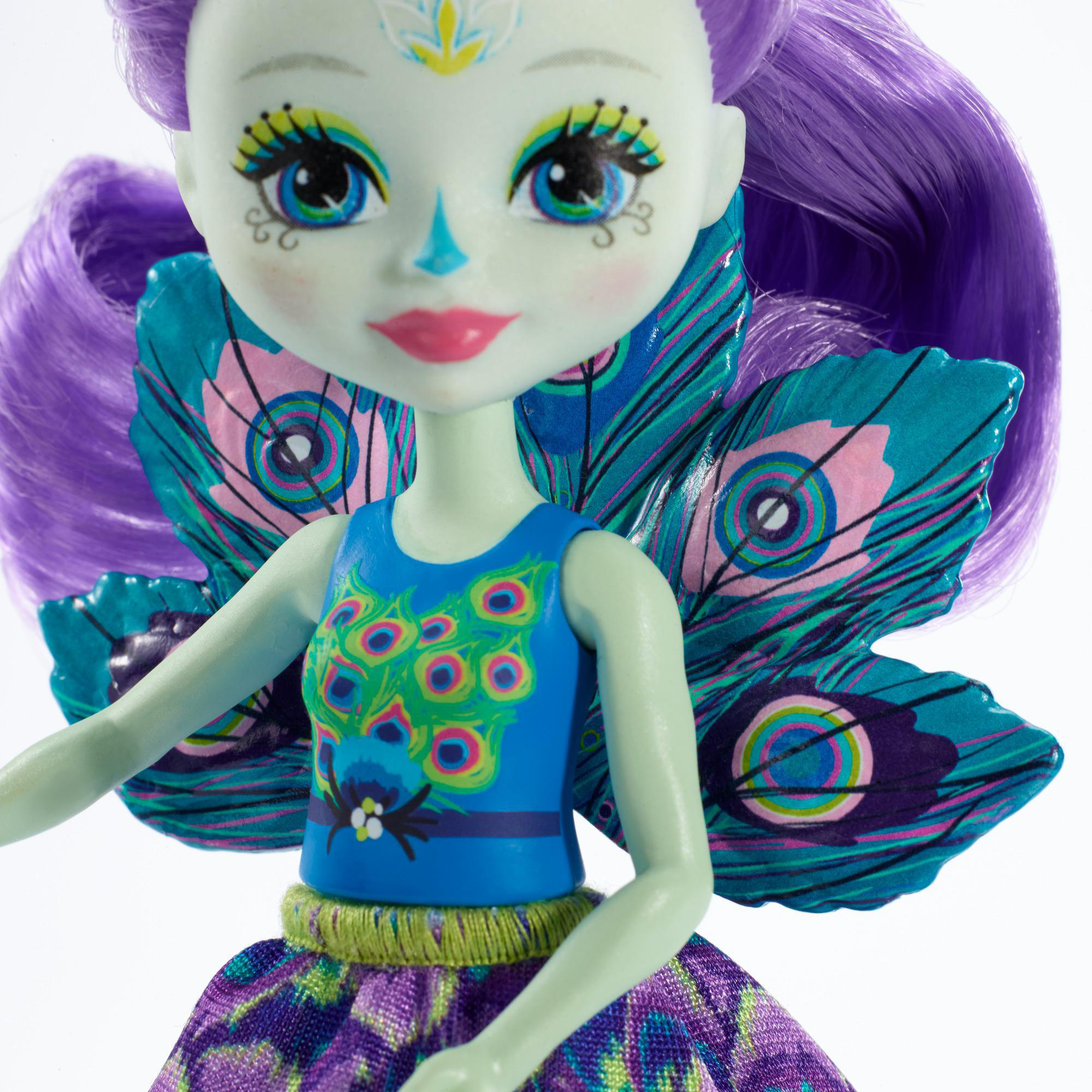 ENCHANTIMALS Patter Peacock Spielzeugpuppe & Mehrfarbig Flap