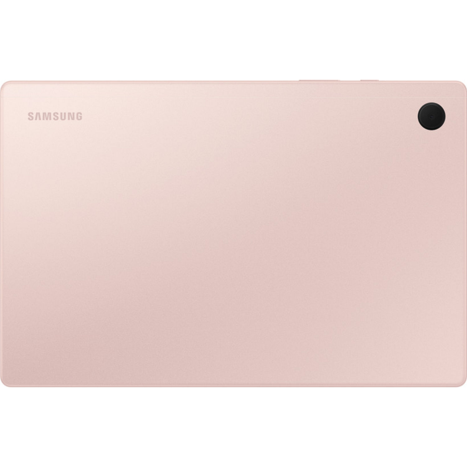 Tableta Samsung rosa con el logotipo de Samsung y un botón negro.