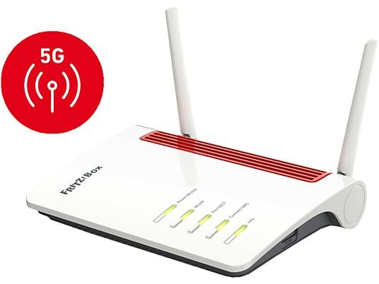 AVM FRITZ!Box 6850 5G Edition International - Ripetitore mesh Wi-Fi (bianco/rosso)
