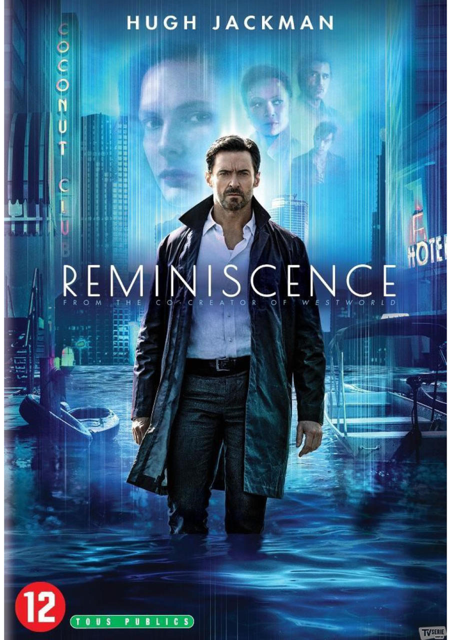 Filmposter voor "Reminiscence" met Hugh Jackman in het water.