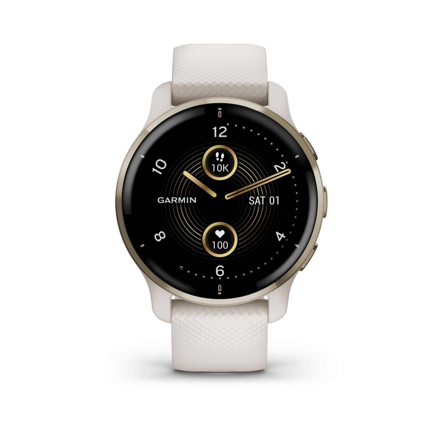 Reloj Deportivo Garmin venu 2 plus correa 125190 mm pantalla 1.3 bluetooth connect ™ oro beige light gold smartwatch inteligente gps