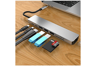 DEXIM All in One USB-C Hub Çoğaltıcı Gri_2