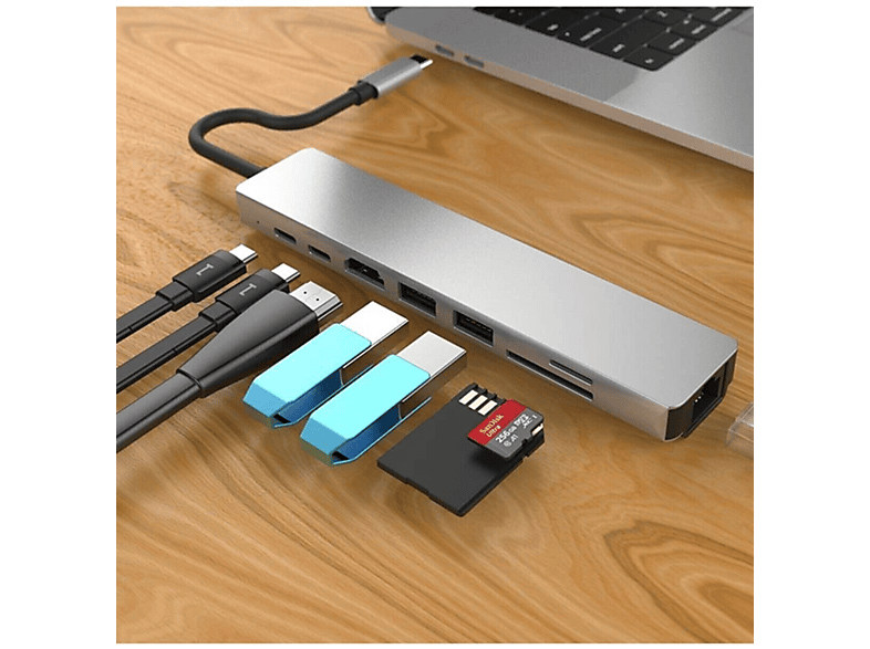 DEXIM All in One USB-C Hub Çoğaltıcı Gri_2