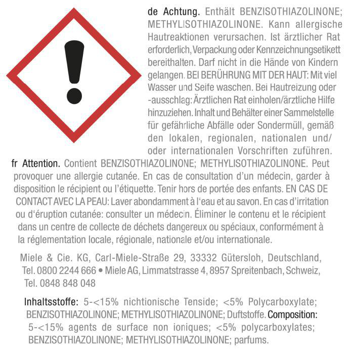 Warnschild mit einem Ausrufezeichen in einem roten Dreieck. Text über schädliche Stoffe darunter.