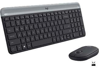 LOGITECH MK470 Slim Combo - Souris, Clavier (Noir)