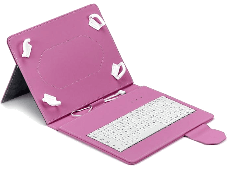 Funda con teclado - Maillon Technologique Universal Urban Keyboard USB Tipo C, Tablets hasta 10.2", Rosa