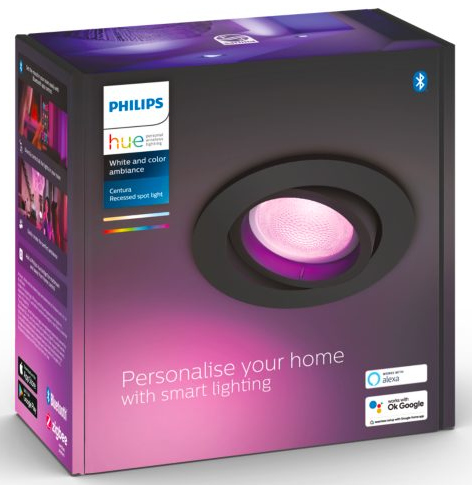 PHILIPS HUE Inbouwspot Centura RGB Zwart (34292700)