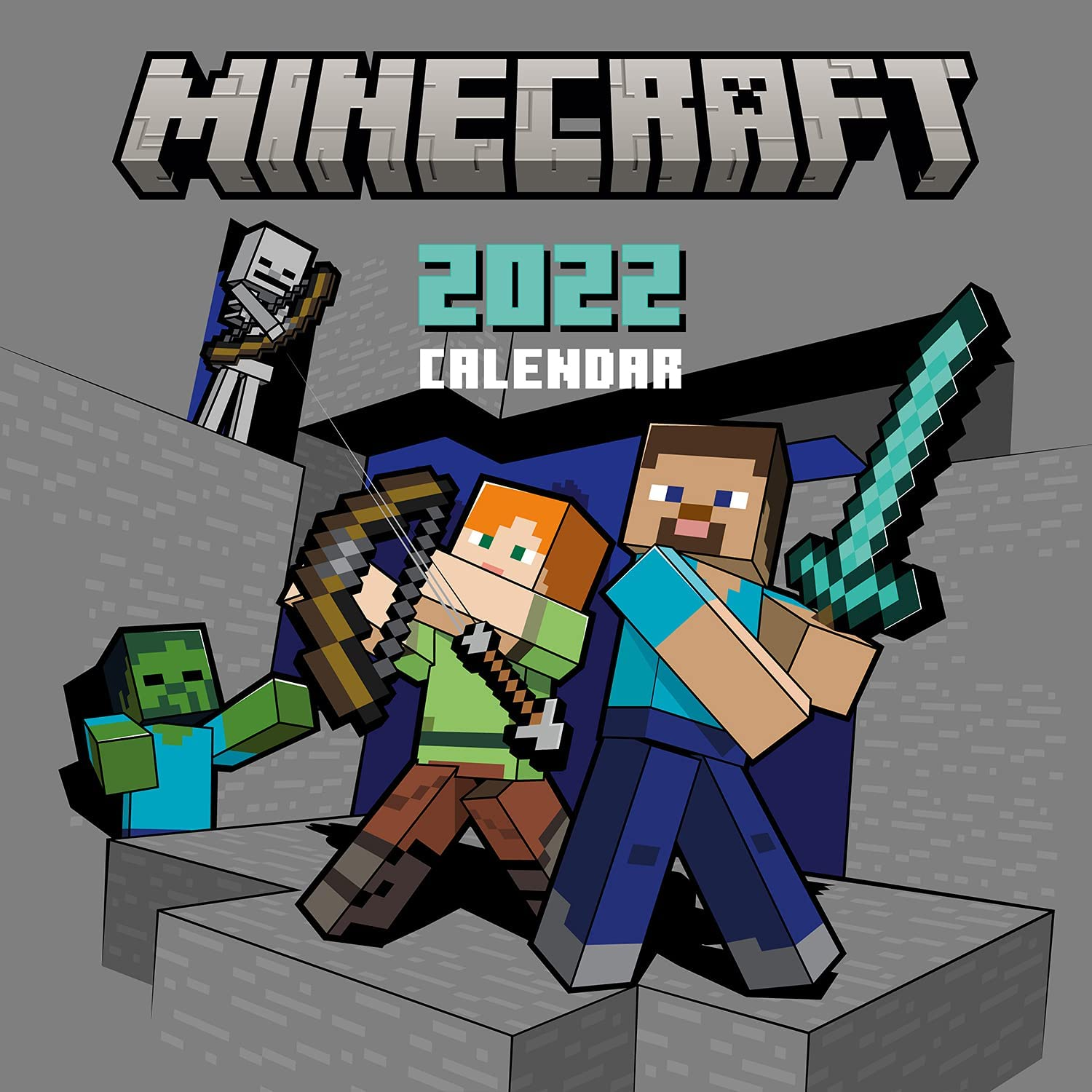 Calendario - Sherwood Minecraft 2022, Licencia oficial, Multicolor