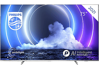 TV LED 75" - Philips 75PML9506/12, UHD 4K, Smart TV, Dolby Atmos®, P5 con AI Perfect Picture Engine, Plata