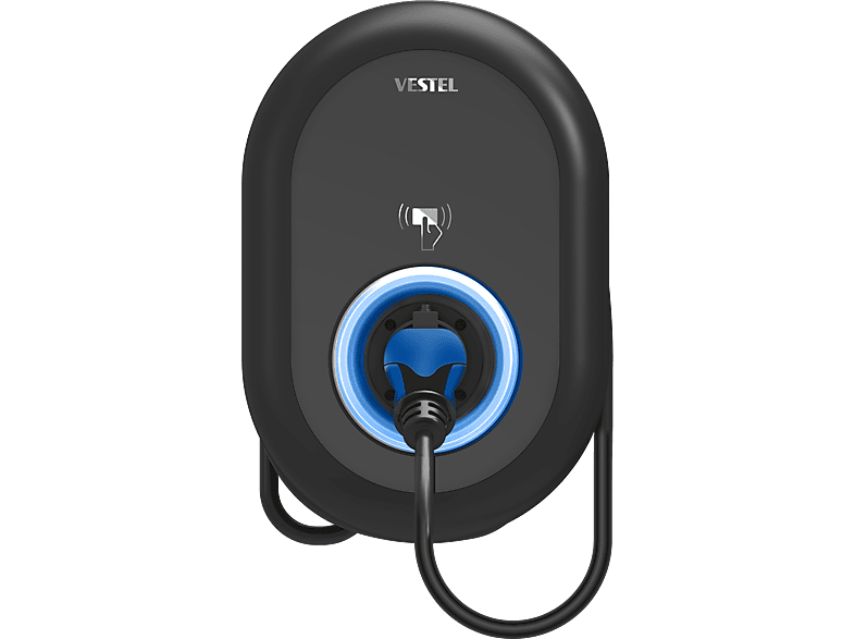 VESTEL EVC04-AC11A-T2P7 HOME PLUS 7 m Wallbox Ladestation für Elektrofahrzeuge, 11 kW, Kabellänge: 7 m Kunstoff PC Material, 5VA flammfest