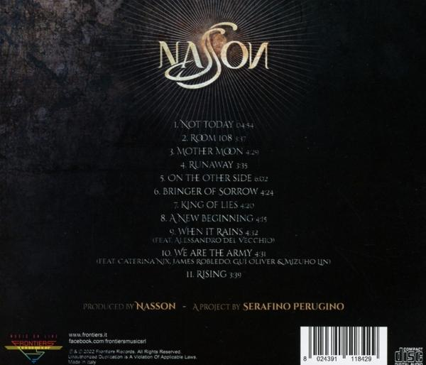 Album-Rückseite mit Titel und Songliste des Albums 'Nasson'.
