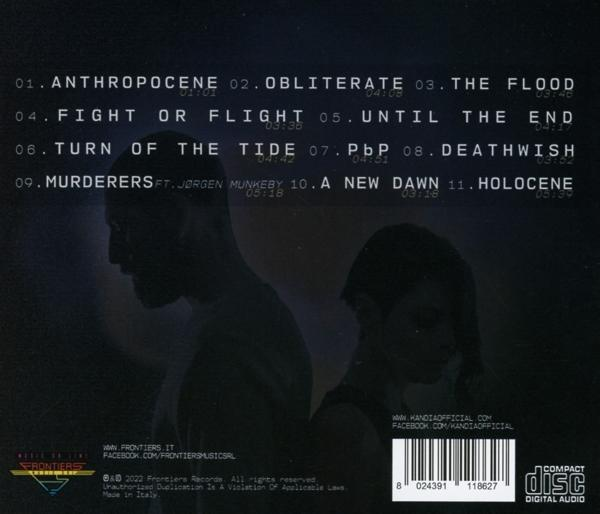 Rückseite eines CD-Covers mit Trackliste und Silhouetten zweier Personen.