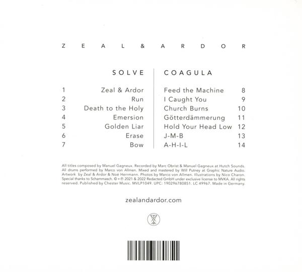 Die Rückseite einer CD mit Songtiteln und Album-Credits.