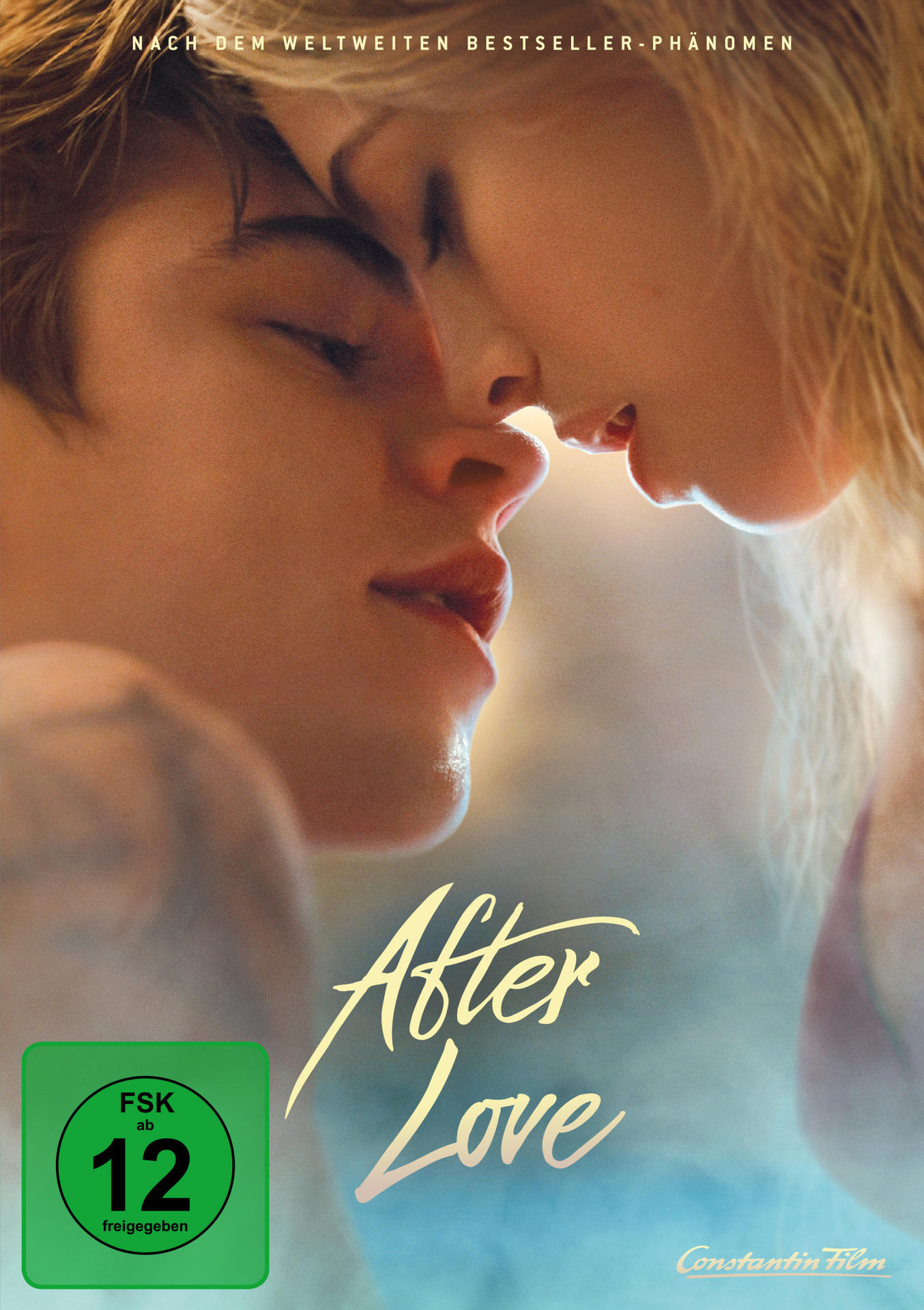 Filmcover von 'After Love', mit Gesichtern eines Paares nah beieinander.