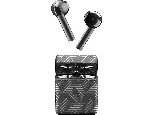 MUSIC SOUND TWS CAPSULE MUSIC SOUND FANTASY - Auricolari true wireless con custodia di ricarica (In-ear, Nero Linee)