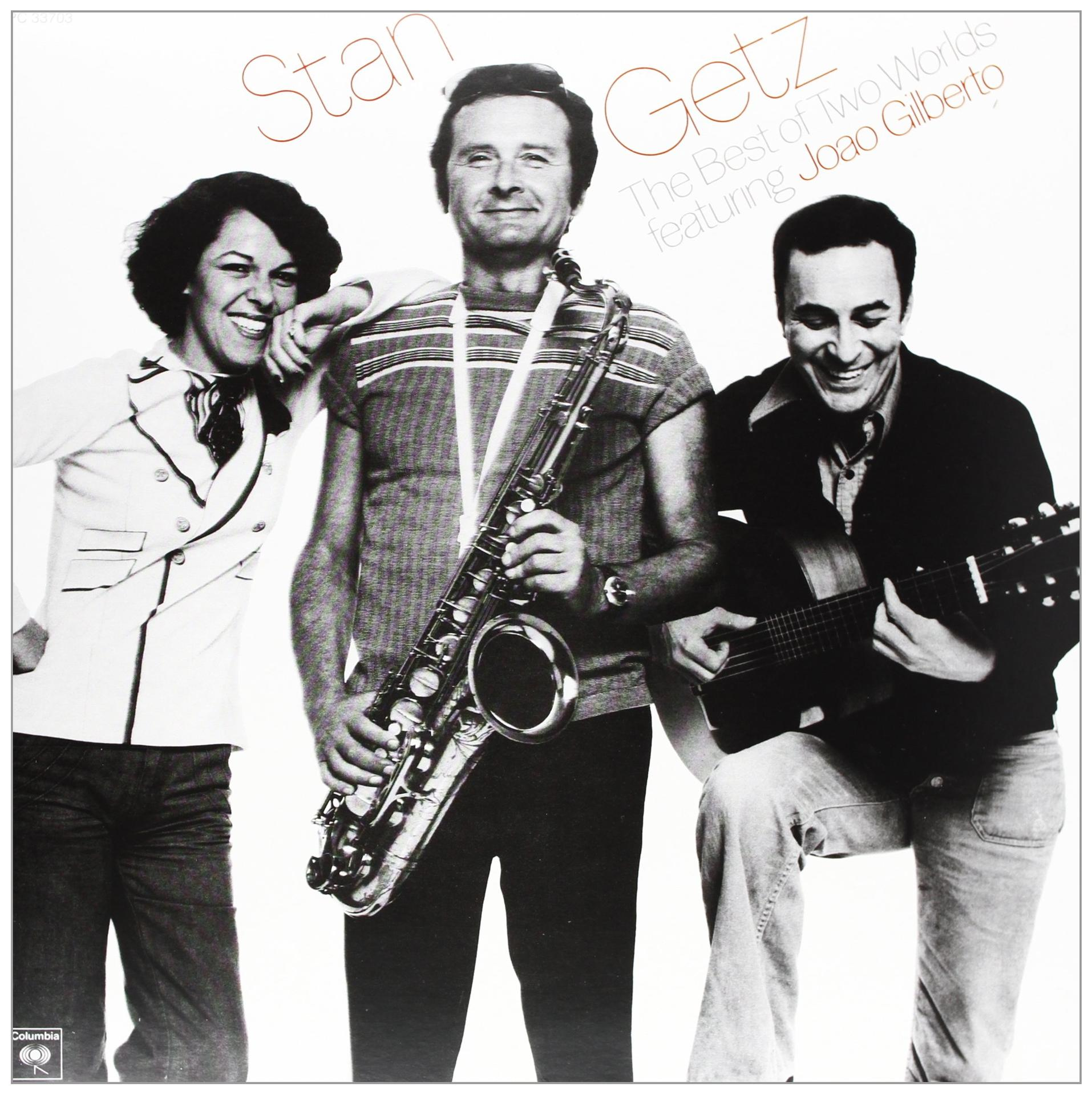 Stan Getz album borítója, The Best of Two Worlds, João Gilbertóval. Három ember.