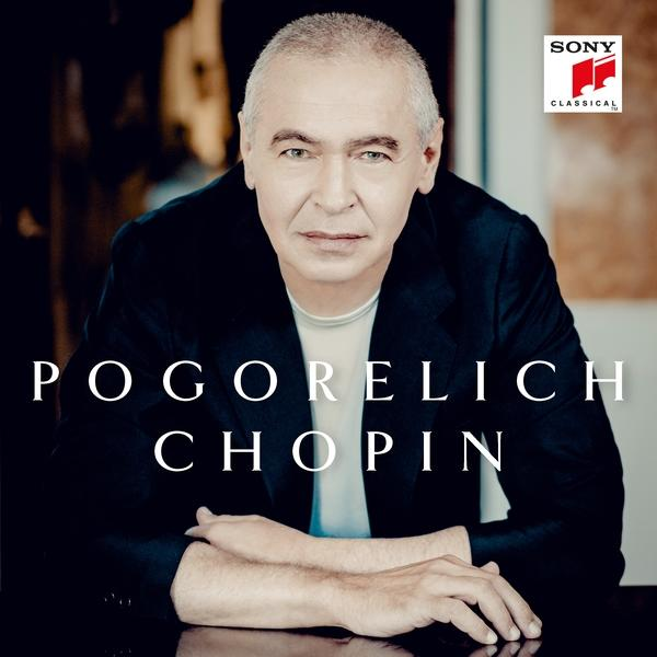 Porträt von Pogorelich, mit Chopin auf dem Cover.