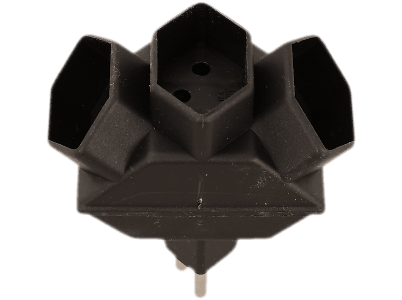 SCHOENENBERGER 04.500.2SZ ABZWEIGST. 4X T.13 SCHW. - Abzweigstecker (Schwarz)