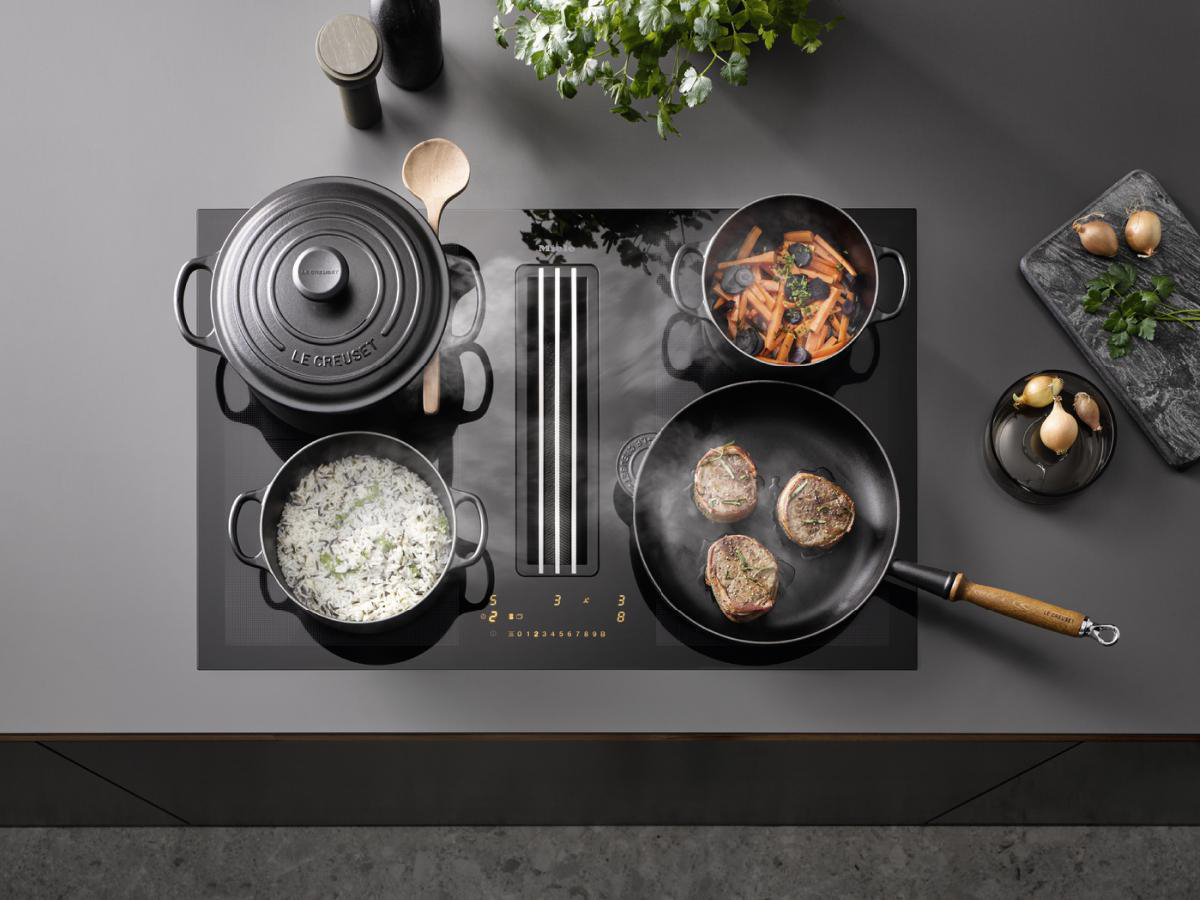 MIELE KMDA 7476 FL, Kochfeld mit Dunstabzug (800 mm breit, 520 mm tief)