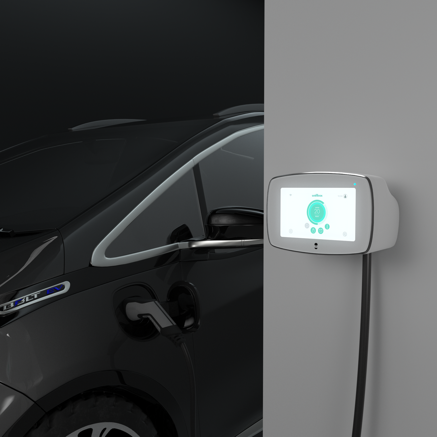 Cargador vehículo eléctrico - Wallbox Commander 2, 7.4 kW, Conector Tipo 2, Modo 3, WiFi, IP54/IK10, Blanco