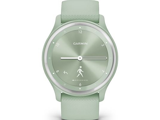 GARMIN vívomove Sport - Hybrid-Smartwatch (125 - 190 mm, Silikon, Mint/Silber)